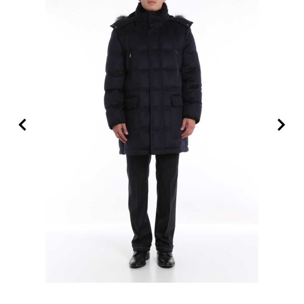 Brioni NWIT men leather and fur padded coat